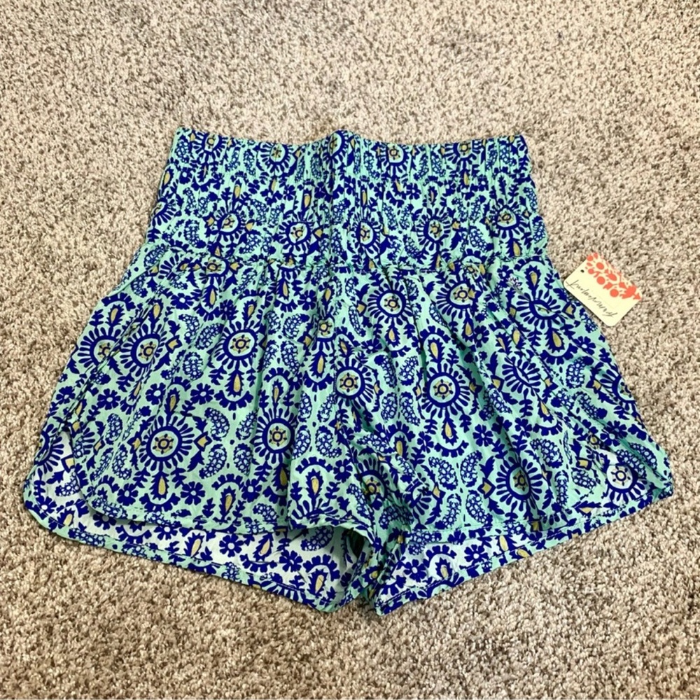 FP Movement Free People The Way Home Paisley Shorts Turquoise Mint Combo Small